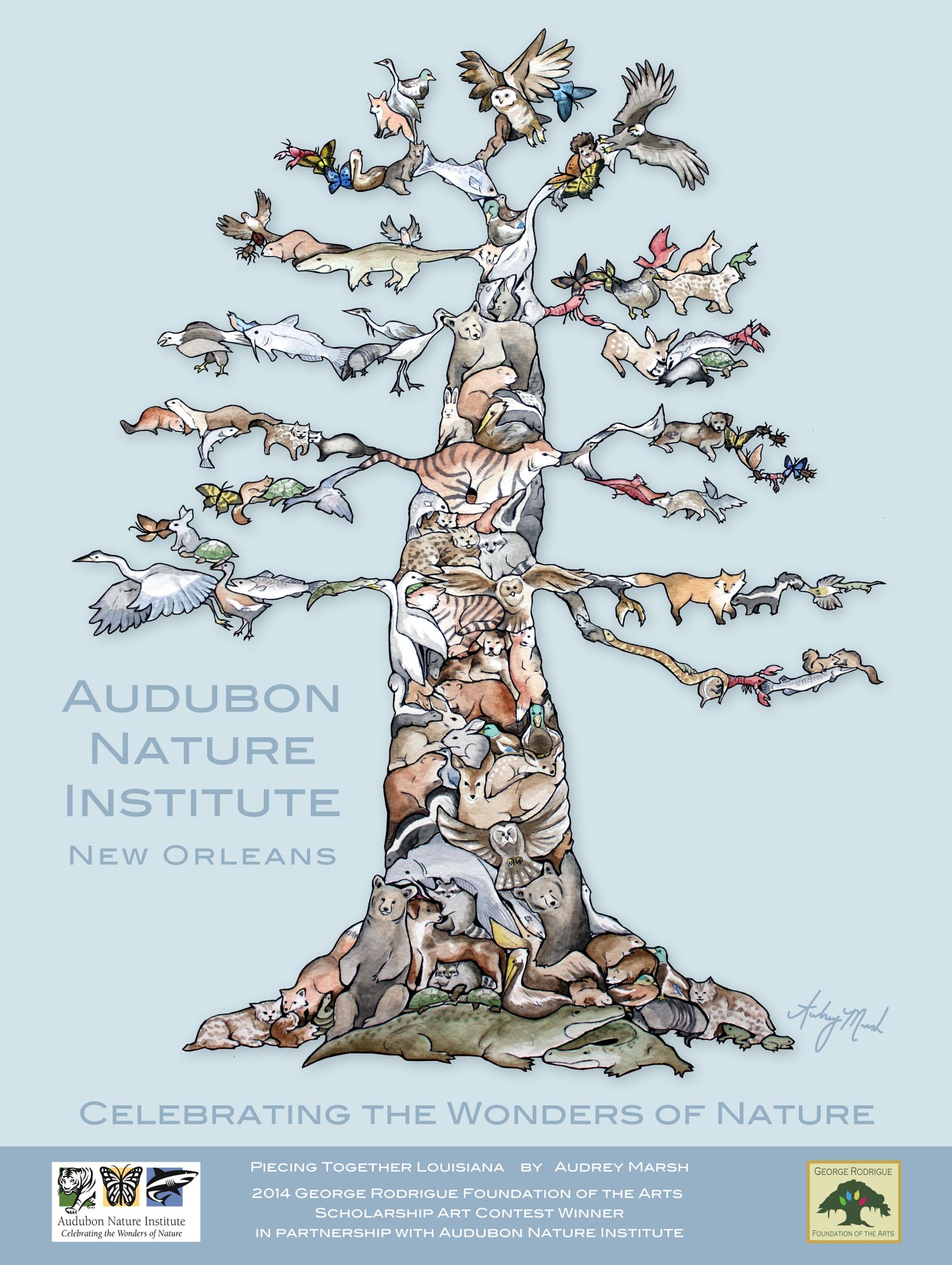 Piecing Together Louisiana poster by Audrey Marsh 18 X 24