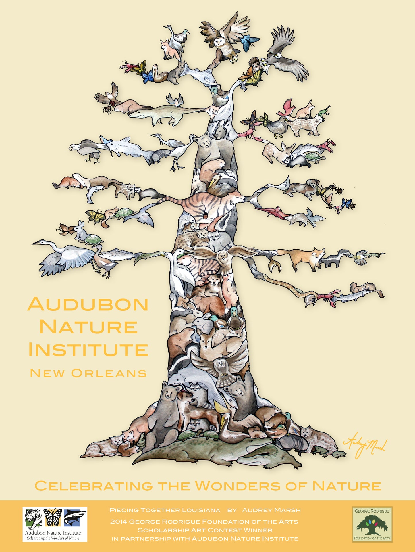Piecing Together Louisiana poster by Audrey Marsh 18 X 24