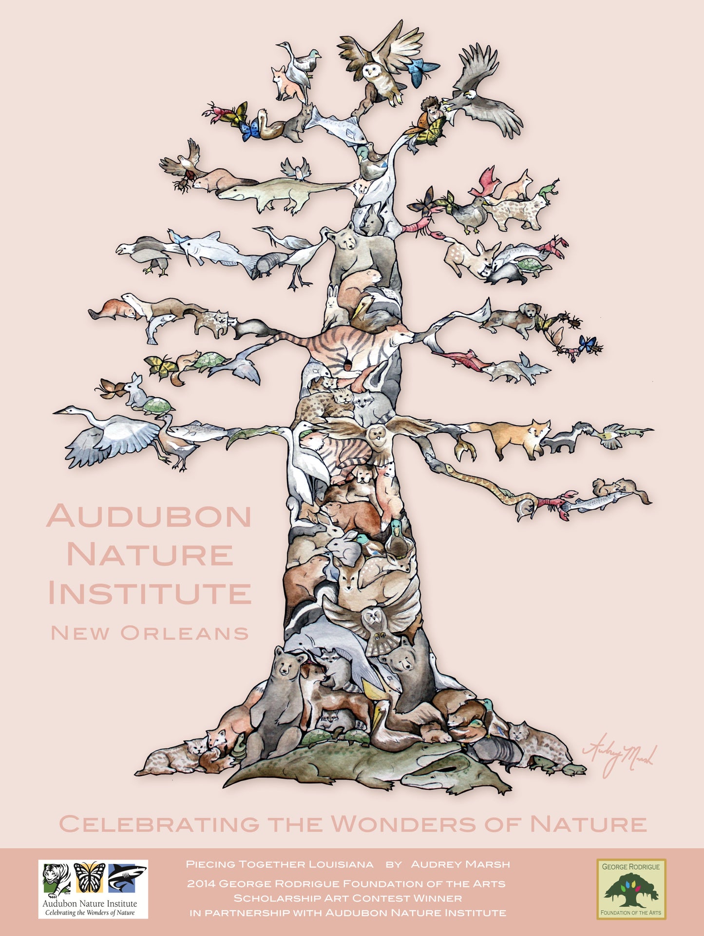 Piecing Together Louisiana poster by Audrey Marsh 18 X 24