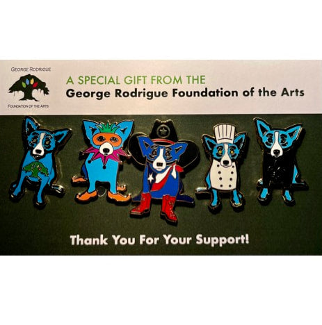 Blue Dog Lapel Pins - Set of Five