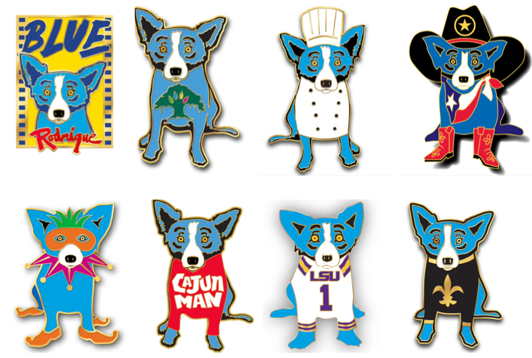Blue Dog Lapel Pins - Full Set of 8
