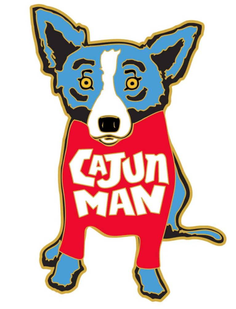 Cajun Man Blue Dog Lapel Pin