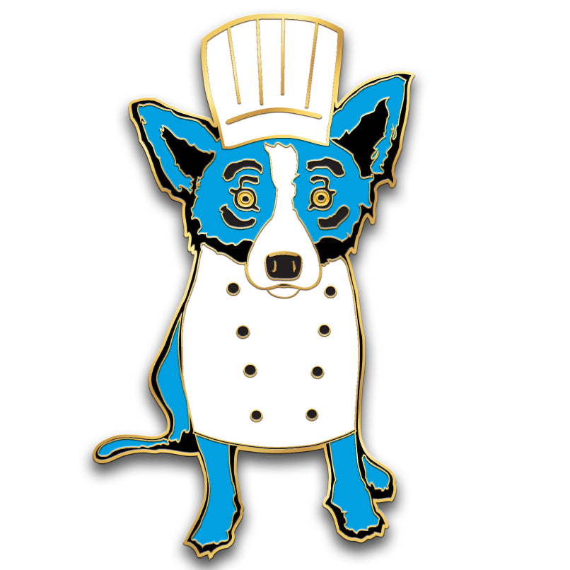 Chef Blue Dog Lapel Pin